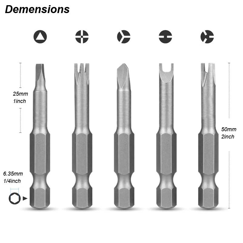 Magnetic Screwdriver Set, Cross Triangle Inner Special Shaped Screw Driver, Electric Drill Tool Accessories