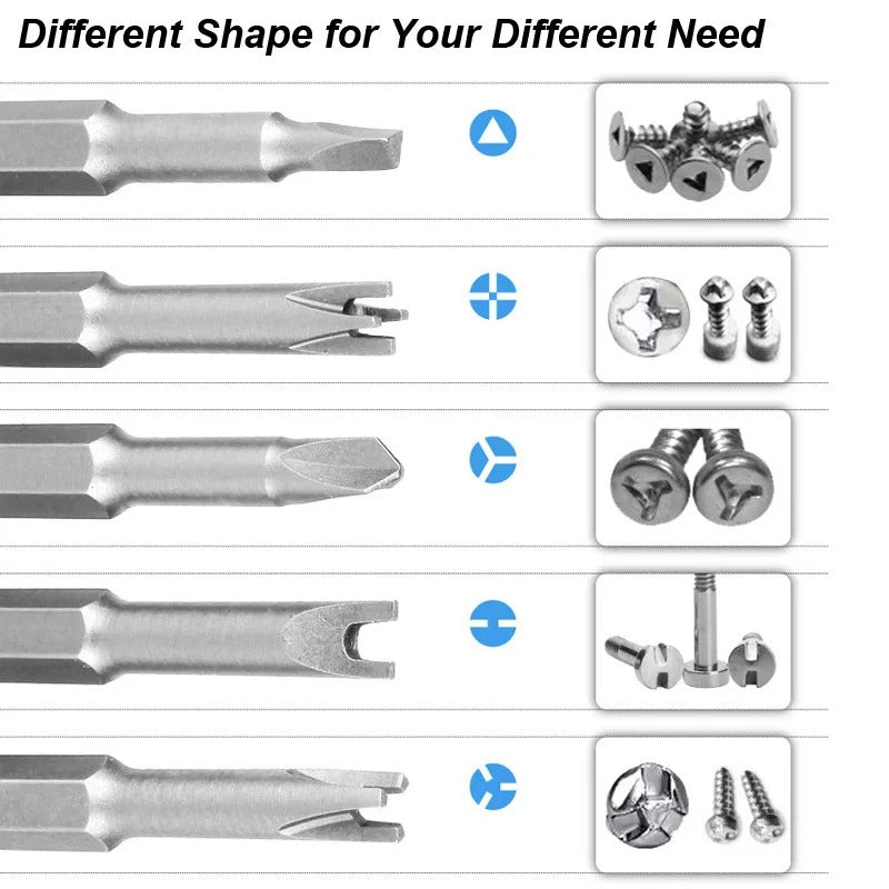 Magnetic Screwdriver Set, Cross Triangle Inner Special Shaped Screw Driver, Electric Drill Tool Accessories