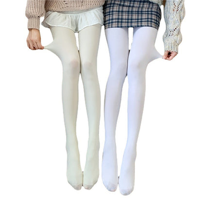 Velvet Winter Tights for Women, Opaque Black Pantyhose, Girls White Dance Tights, Lolita Stockings