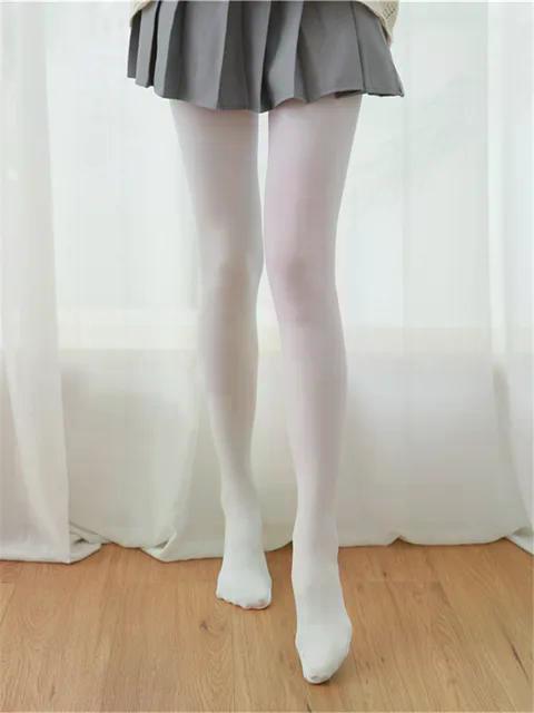 Velvet Winter Tights for Women, Opaque Black Pantyhose, Girls White Dance Tights, Lolita Stockings