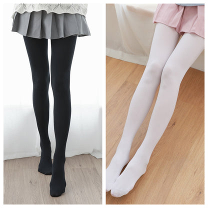 Velvet Winter Tights for Women, Opaque Black Pantyhose, Girls White Dance Tights, Lolita Stockings