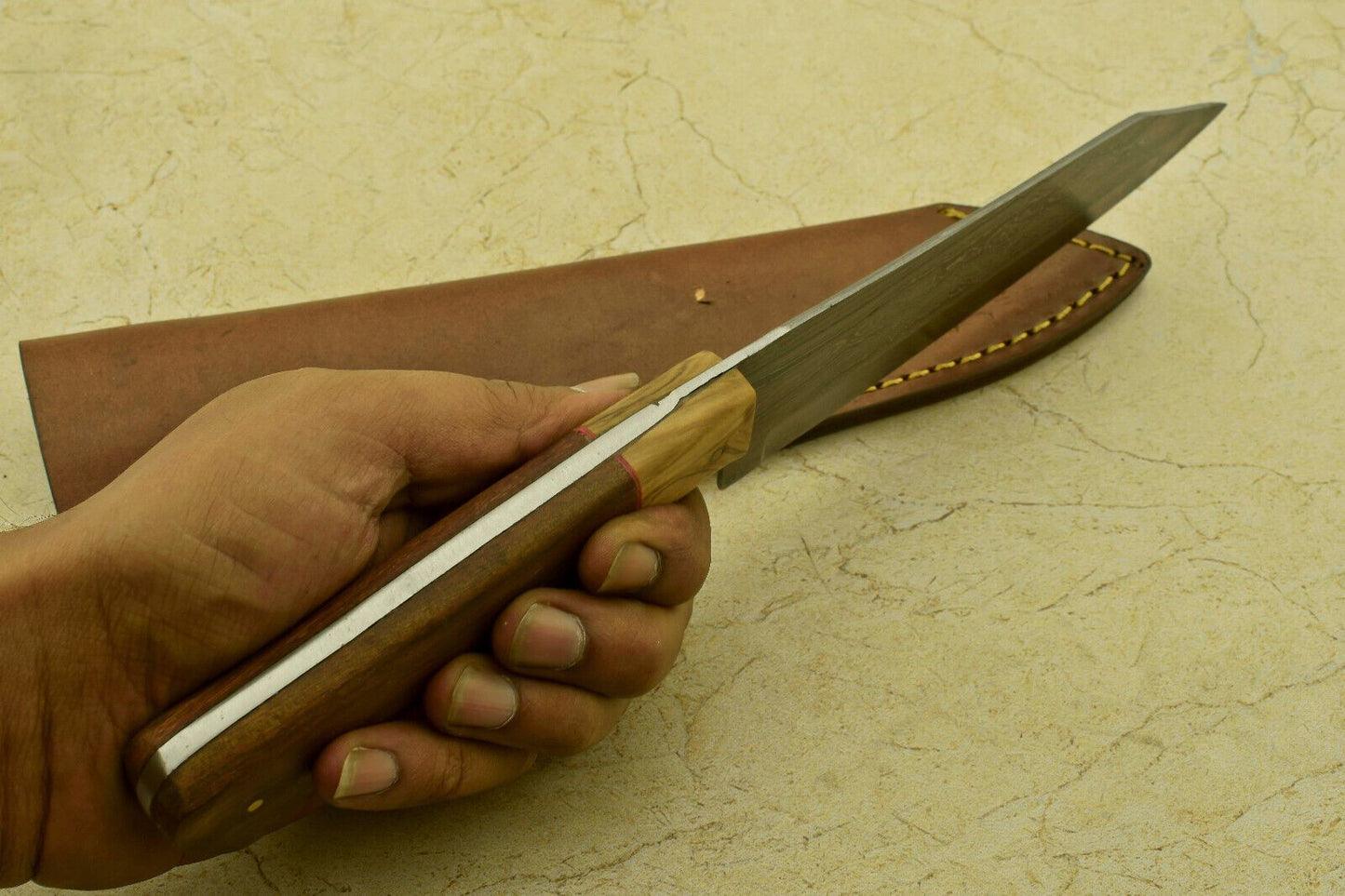 Premium Damascus Fillet Knife  Handmade 512Layer Blade With Beautiful Wooden Handle 3