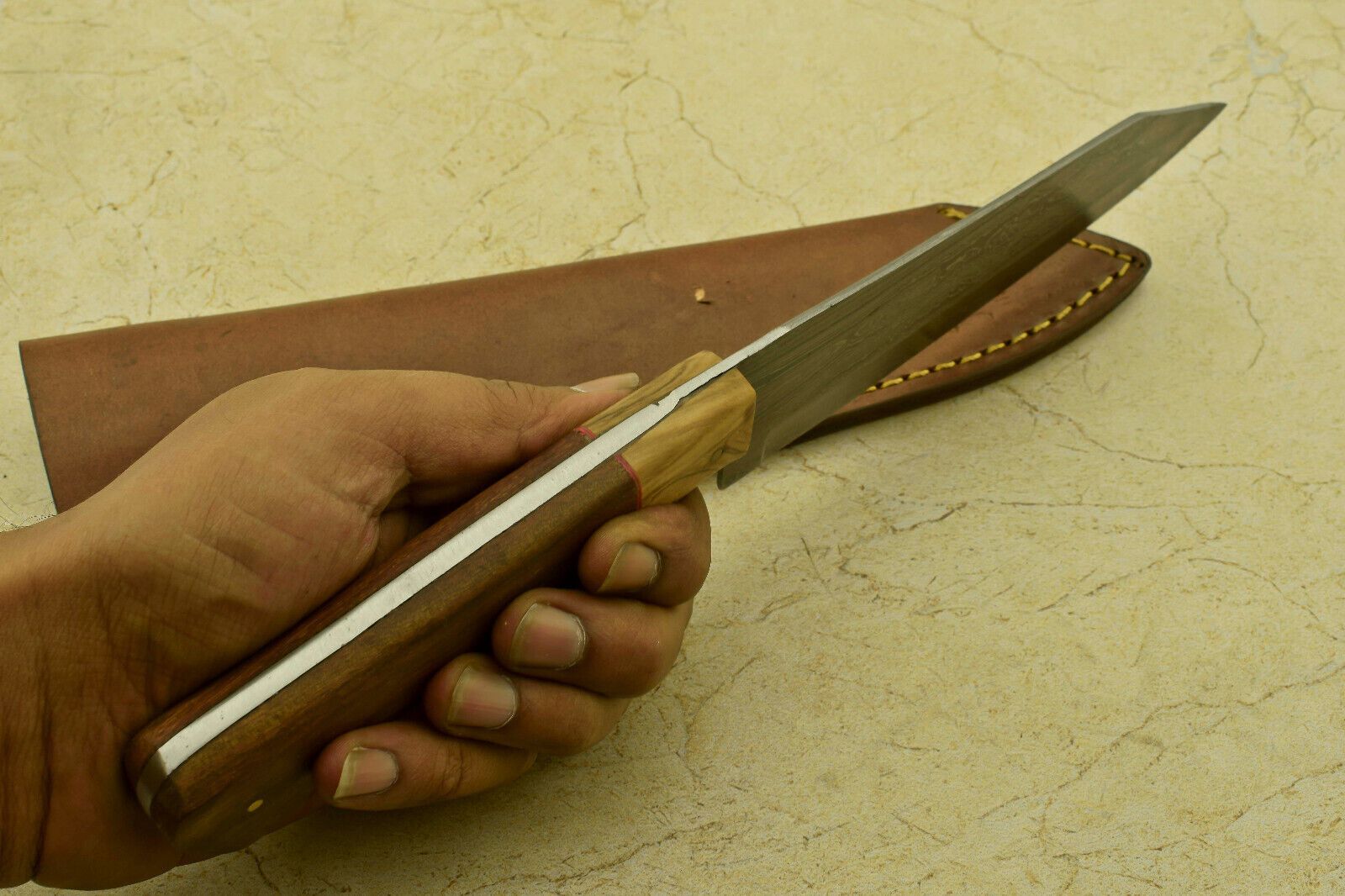 Premium Damascus Fillet Knife  Handmade 512Layer Blade With Beautiful Wooden Handle 3