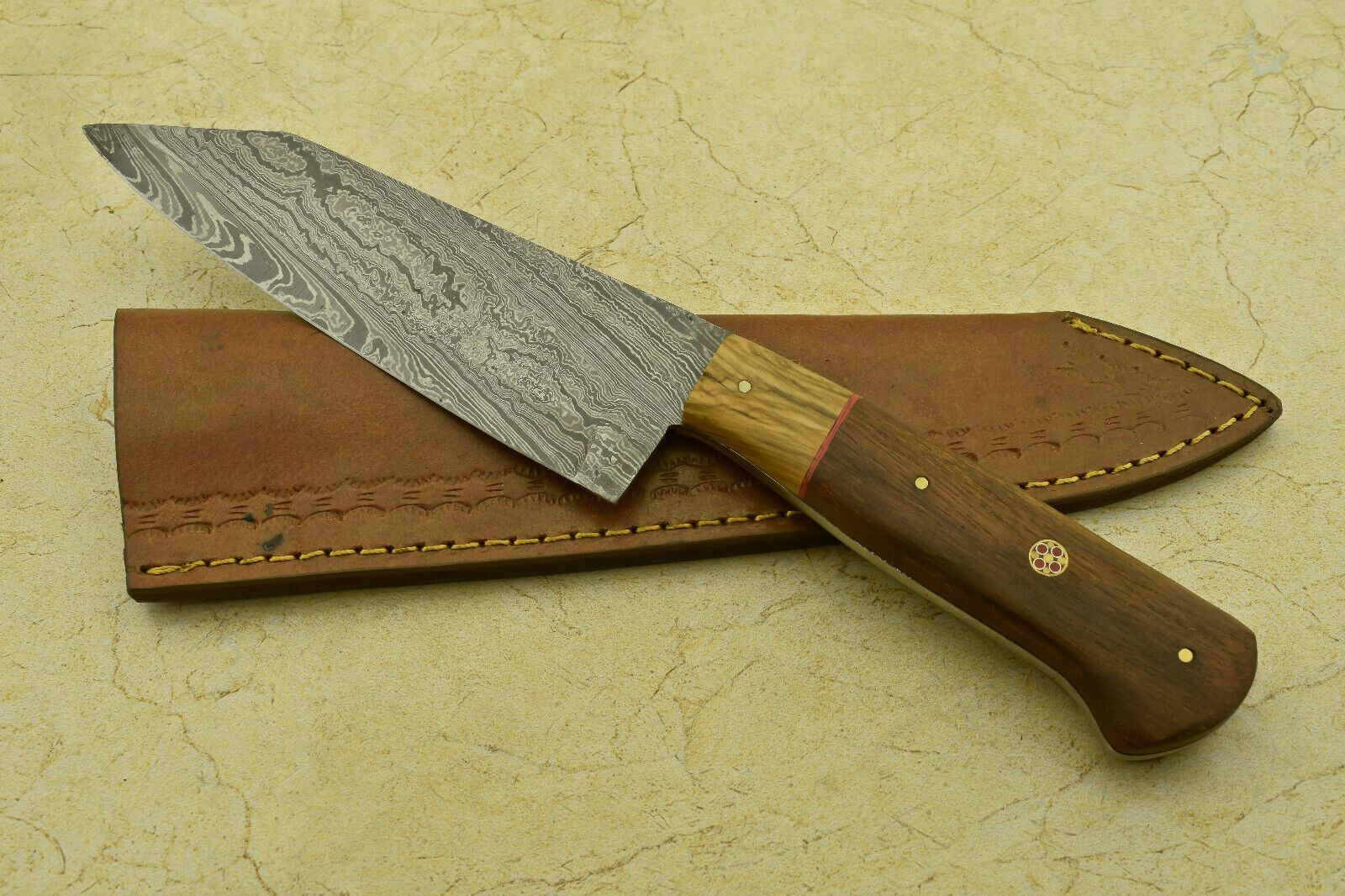 Premium Damascus Fillet Knife  Handmade 512Layer Blade With Beautiful Wooden Handle 1