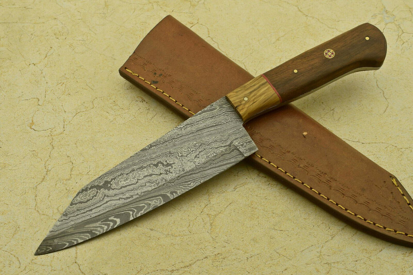 Premium Damascus Fillet Knife | Handmade 512-Layer Blade with Beautiful Wooden Handle
