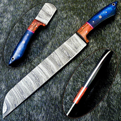 Luxury Custom Damascus Knife | Professional Fillet Knife with Pakka Wood Handle
