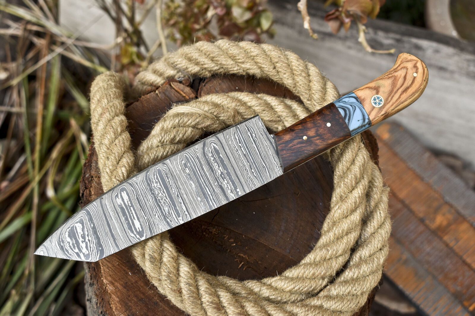 Razor Sharp Damascus Fillet Knife  Handmade Forged Chef Knife For Precision Cutting 3