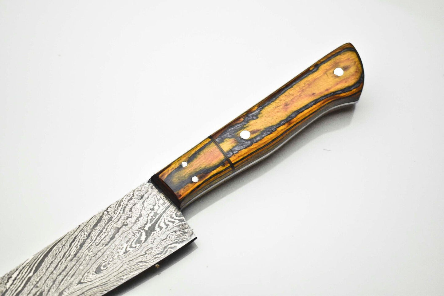 Elegant Handmade Damascus Steel Fillet Knife  Full Tang Kitchen Knife 12Inch Overall 2