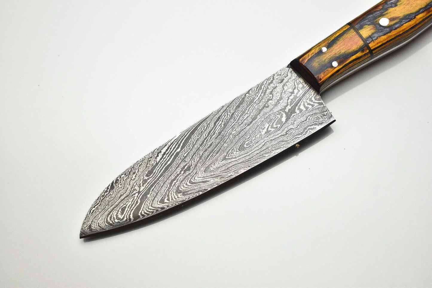 Elegant Handmade Damascus Steel Fillet Knife  Full Tang Kitchen Knife 12Inch Overall 3