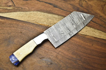 Custom Forged Damascus Fillet Knife  Full Tang 12 Chef Knife For Kitchen Or Fishing 3