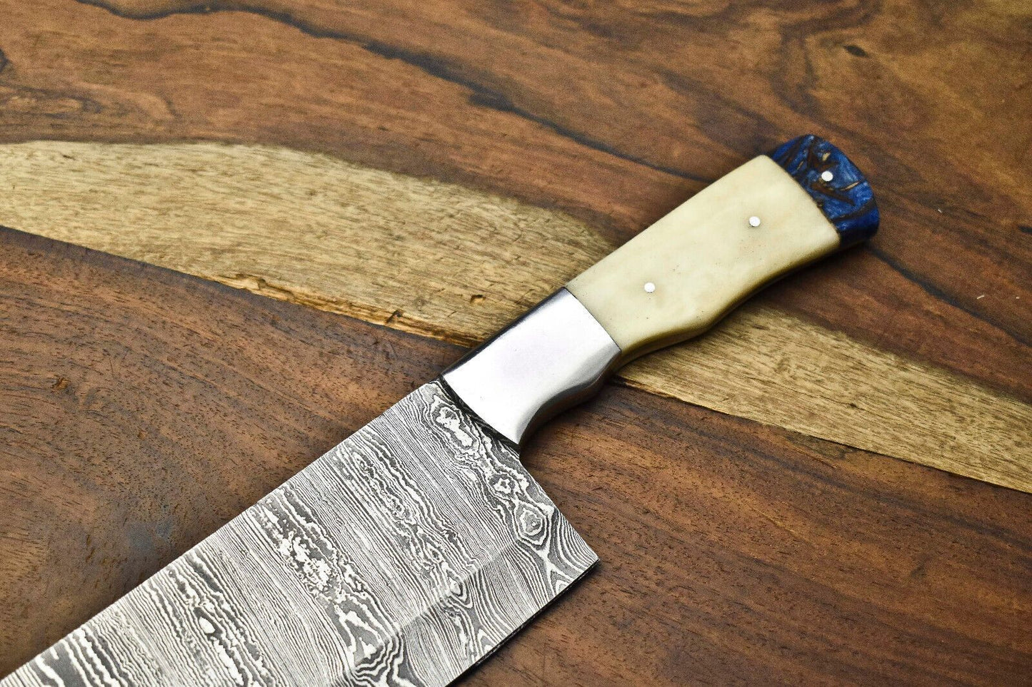 Custom Forged Damascus Fillet Knife  Full Tang 12 Chef Knife For Kitchen Or Fishing 1
