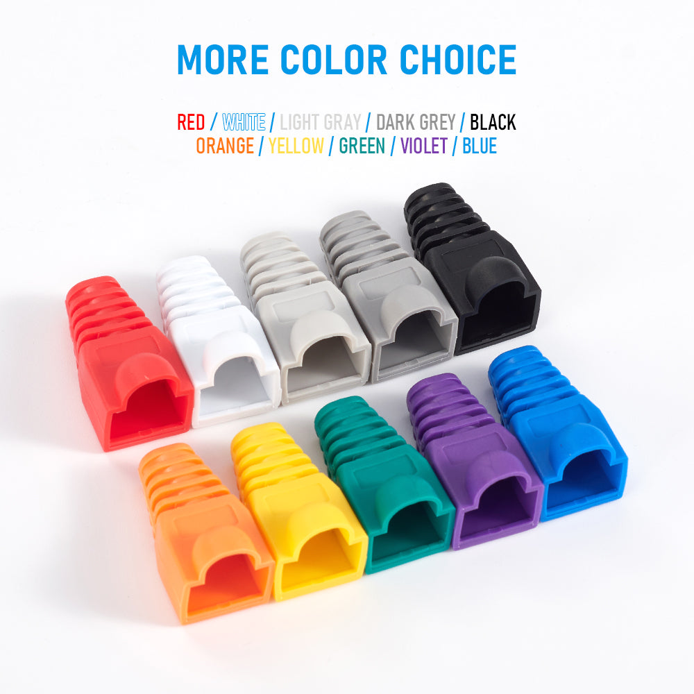 Ethernet Network Cable Connector Plug Cover, Mixed Color Strain Relief Boots