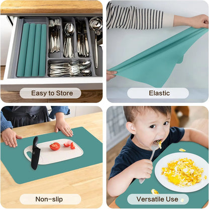 Oversized Food Grade Silicone Waterproof Placemat  Heat Insulation  AntiSkidding Table Mat For Kitc 4