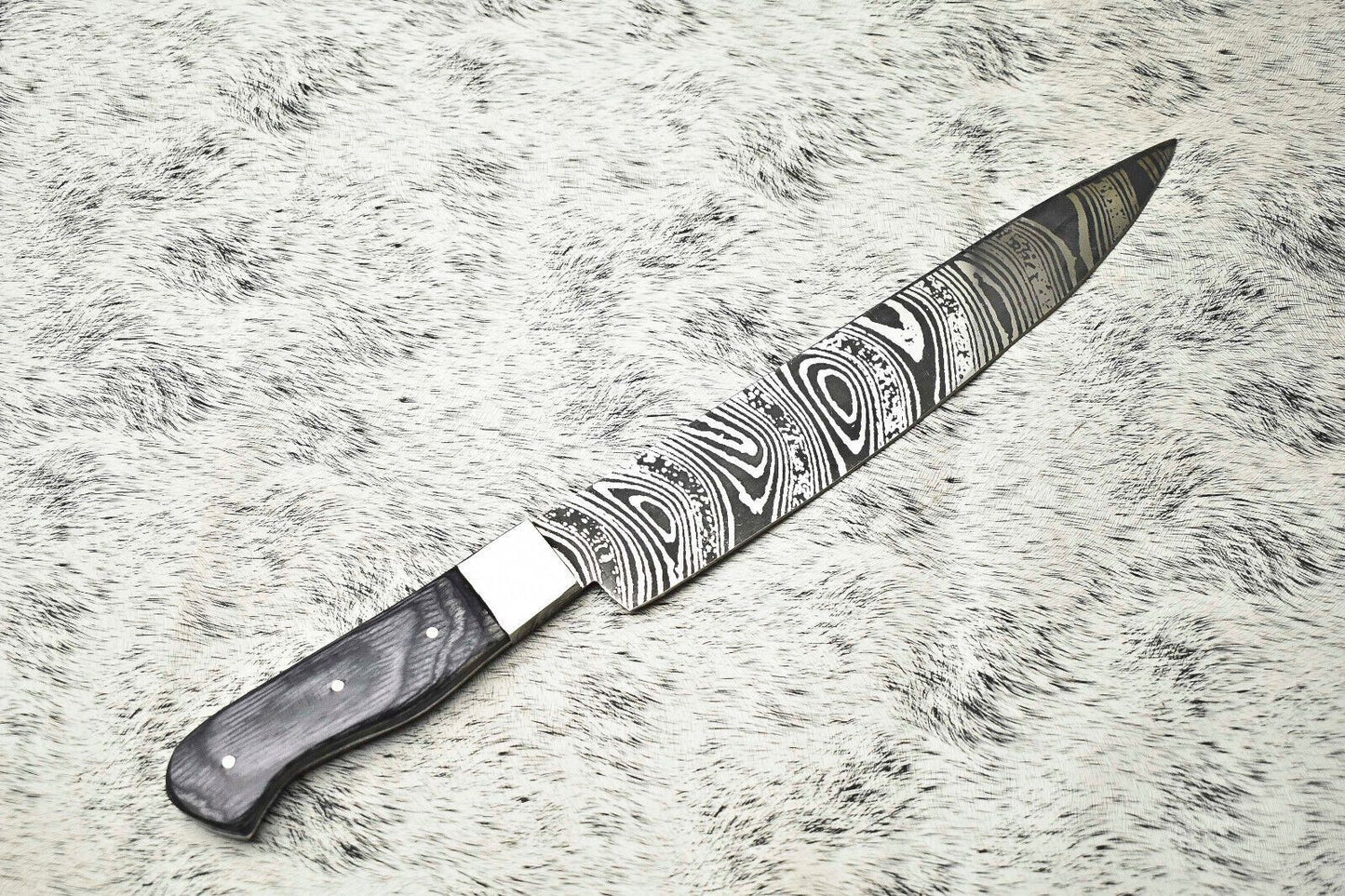 Mastercrafted Damascus Fillet Knife  Handmade Chef Knife With Stunning Blade Pattern 3