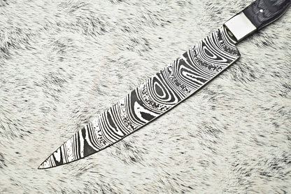 Mastercrafted Damascus Fillet Knife  Handmade Chef Knife With Stunning Blade Pattern 2