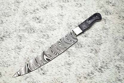Mastercrafted Damascus Fillet Knife | Handmade Chef Knife with Stunning Blade Pattern