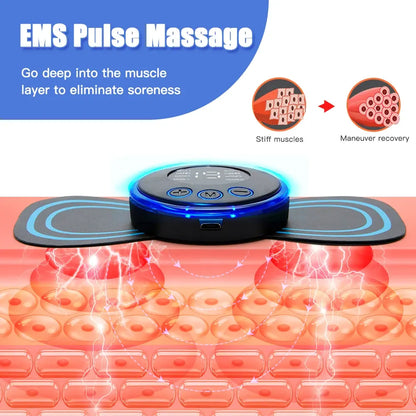 Mini Electric Neck Massager, Cervical Back Vertebra Massage Patch EMS, 8 Modes Neck Massage Device Muscle Relaxation