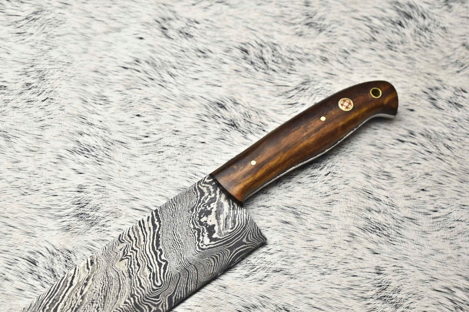 Damascus Fillet Knife  Handmade Chef Knife With Stunning Blade Pattern 1