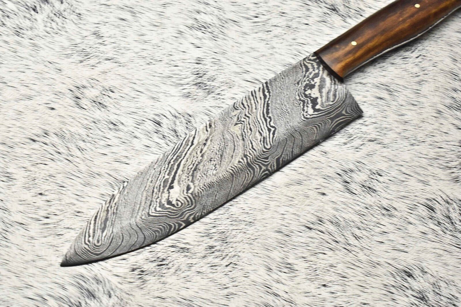 Damascus Fillet Knife  Handmade Chef Knife With Stunning Blade Pattern 2