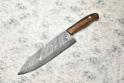 Damascus Fillet Knife | Handmade Chef Knife with Stunning Blade Pattern