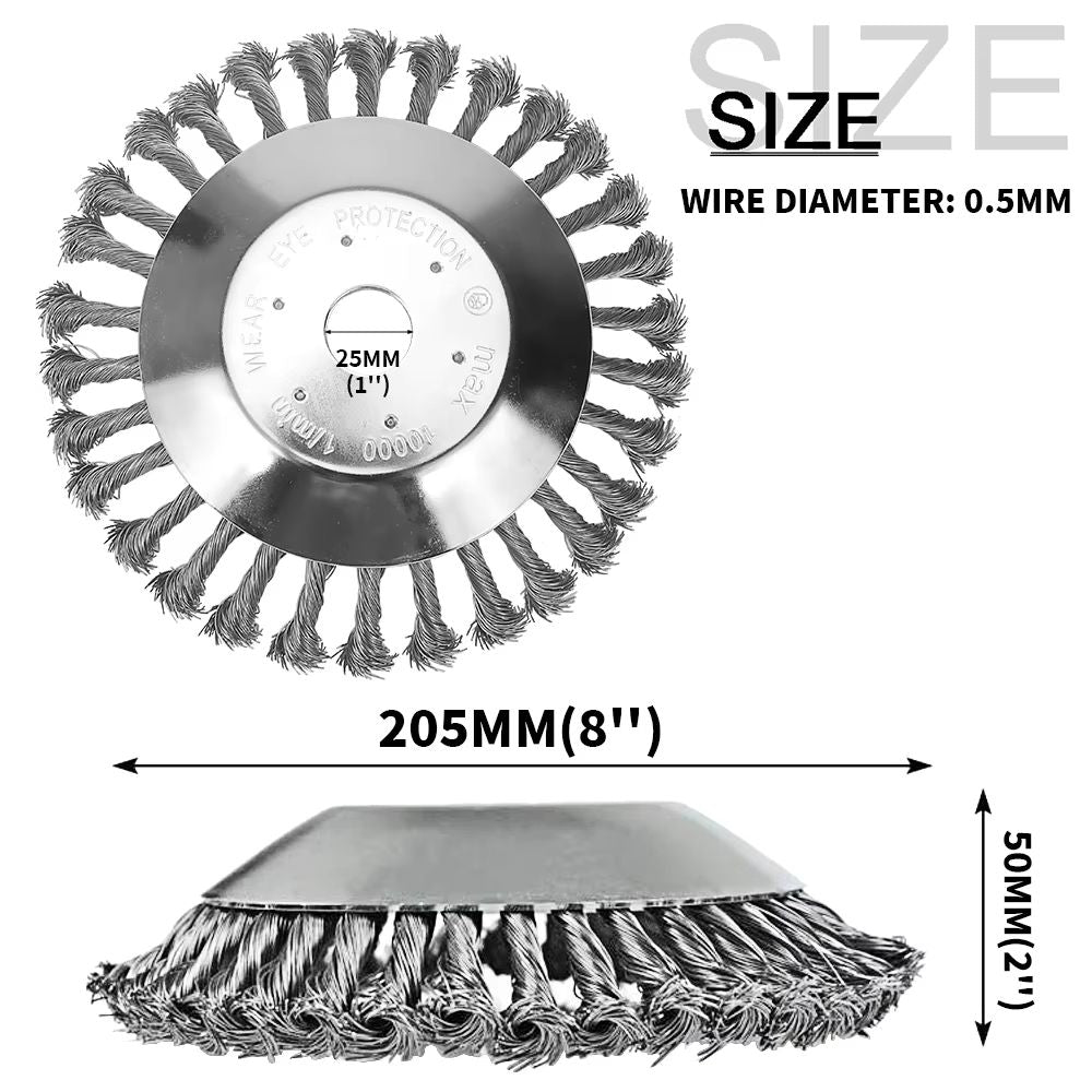 HeavyDuty Rotary Weed Brush  68 Inch Steel Wire Wheel For Landscaping  Garden Maintenance 10