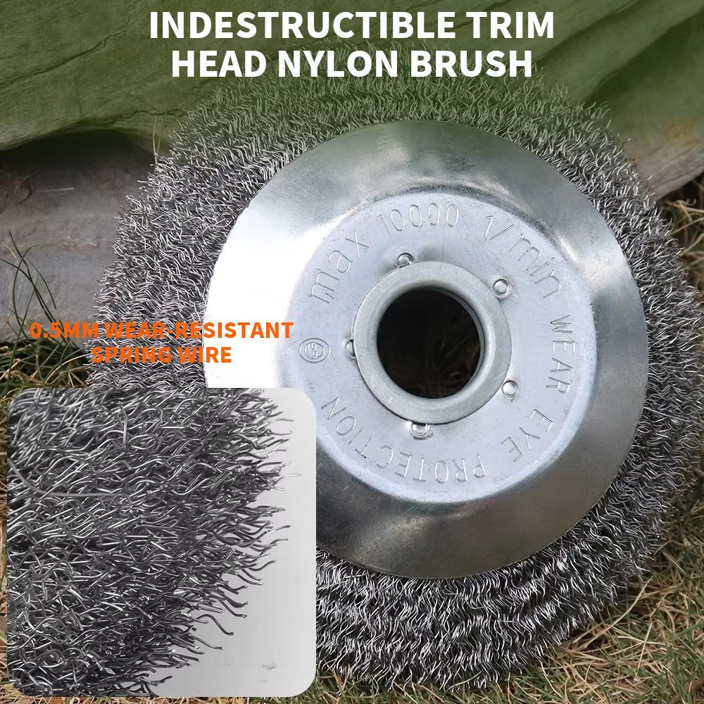 HeavyDuty Rotary Weed Brush  68 Inch Steel Wire Wheel For Landscaping  Garden Maintenance 3