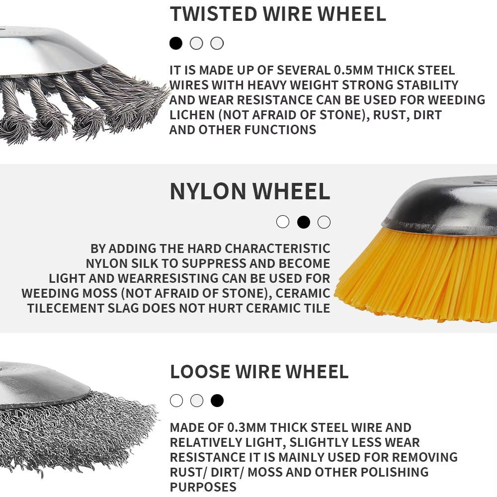 HeavyDuty Rotary Weed Brush  68 Inch Steel Wire Wheel For Landscaping  Garden Maintenance 5