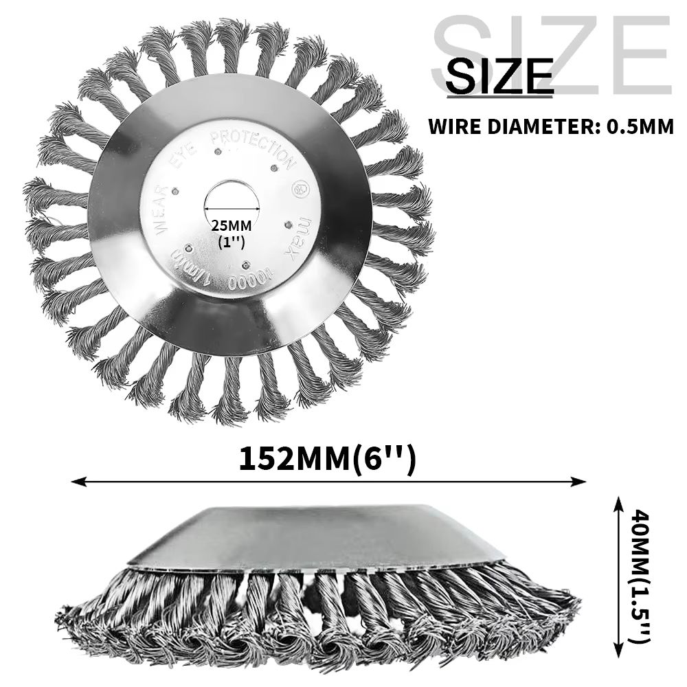 HeavyDuty Rotary Weed Brush  68 Inch Steel Wire Wheel For Landscaping  Garden Maintenance 8