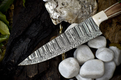 Damascus Fillet Knife  Custom 12Inch Chef Knife With Pakka Wood Handle 2