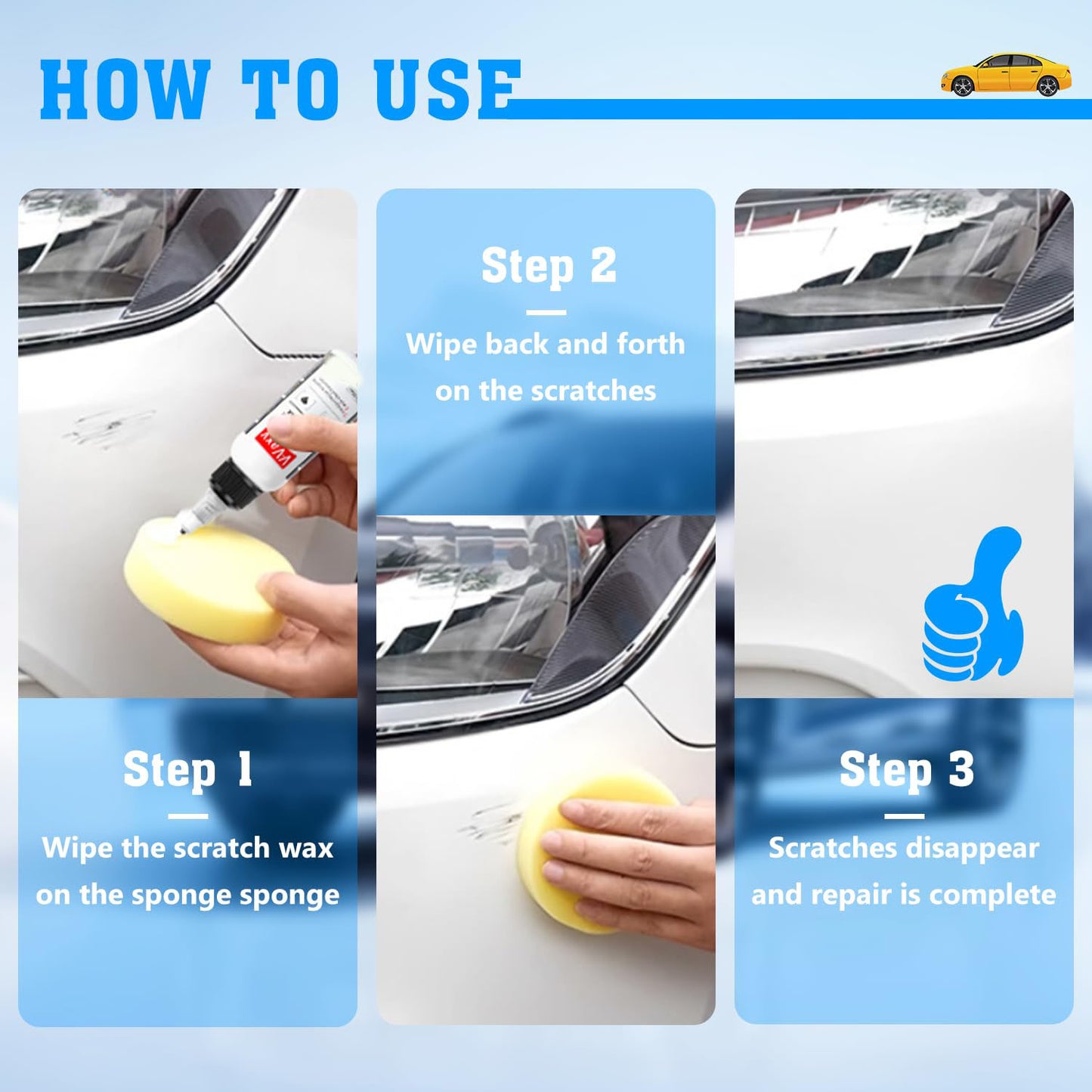 VVaxy Car Scratch Remover Wax Polishing Compound Rust Cleaning Agent For Auto Paint And Wheel Hub R 5