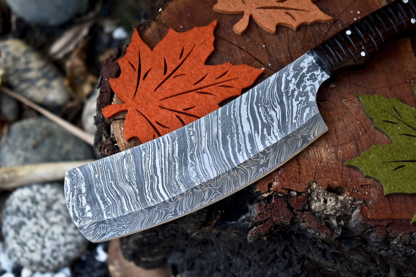 Custom Handmade Damascus Fillet Knife  Forged Steel Chef Knife With Wooden Handle 3