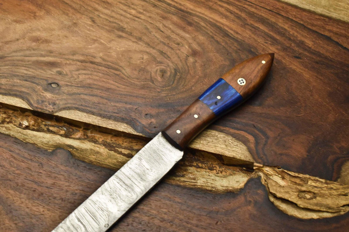 Handmade Damascus Fillet Knife  Forged Steel Chef Knife With Wooden Handle 1