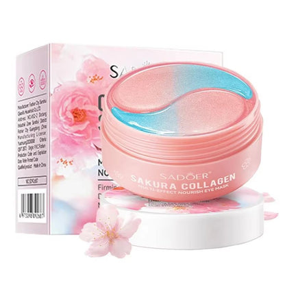 SADOER Sakura Collagen Eye Mask – 60pcs – Anti-Dark Circles, Puffiness & Wrinkle Care