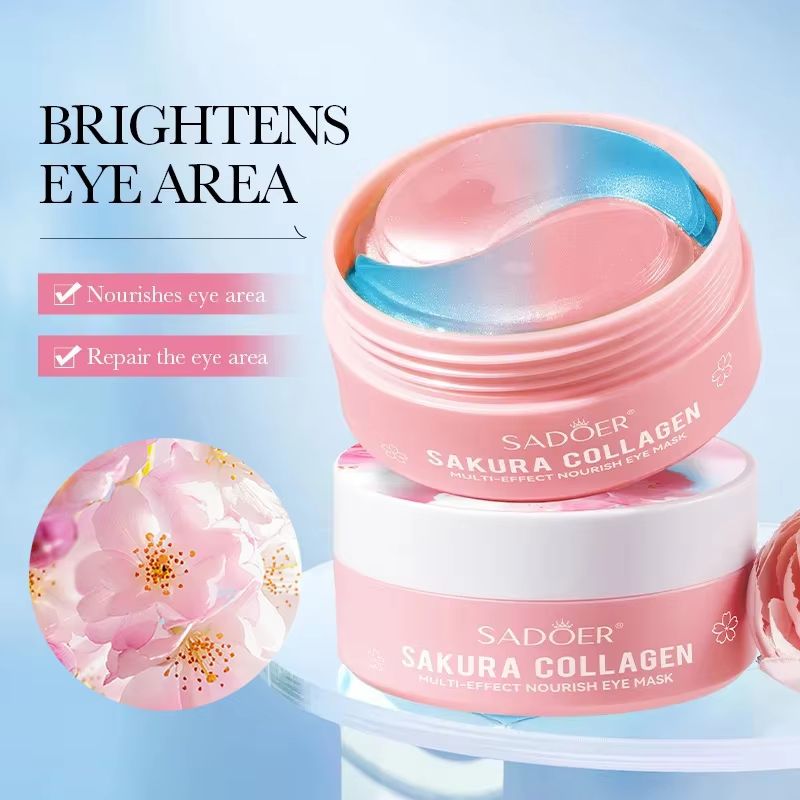 SADOER Sakura Collagen Eye Mask  60pcs  AntiDark Circles Puffiness  Wrinkle Care 5