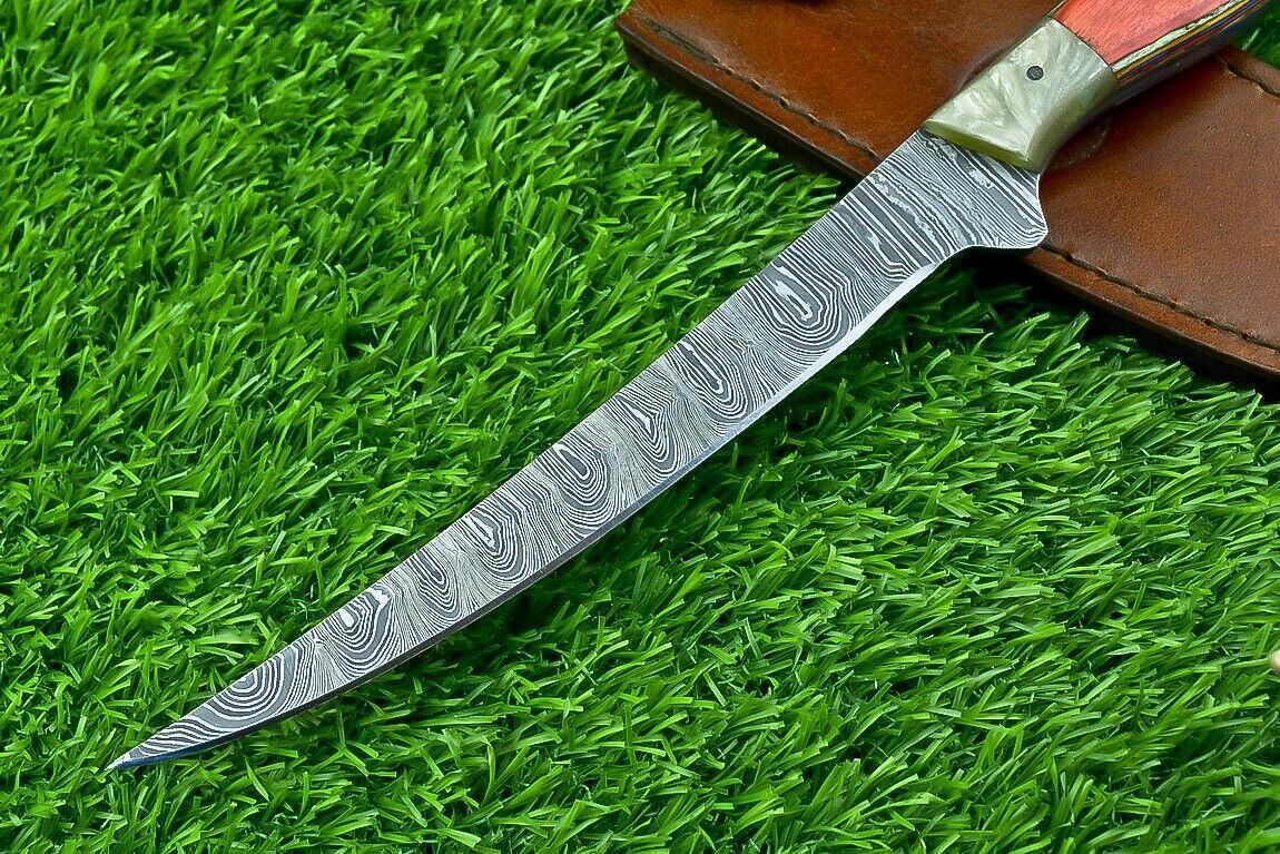 Professional Damascus Fillet Knife  12Inch Full Tang Handmade Chef Knife 3