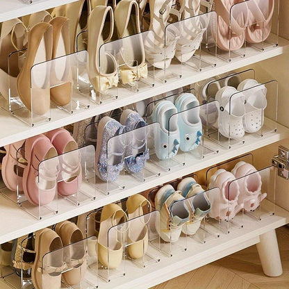 Compartments Shoe Rack, Transparent Acrylic Organizer, No Need for Electricity, Suitable for Different Room Styles