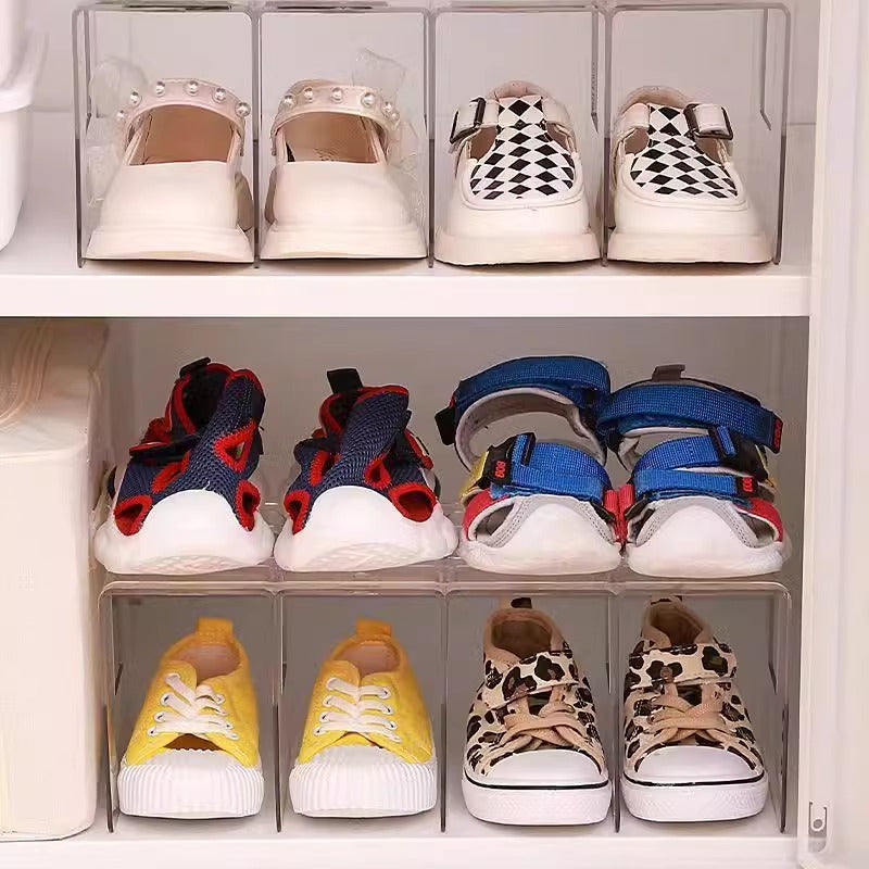 Compartments Shoe Rack, Transparent Acrylic Organizer, No Need for Electricity, Suitable for Different Room Styles