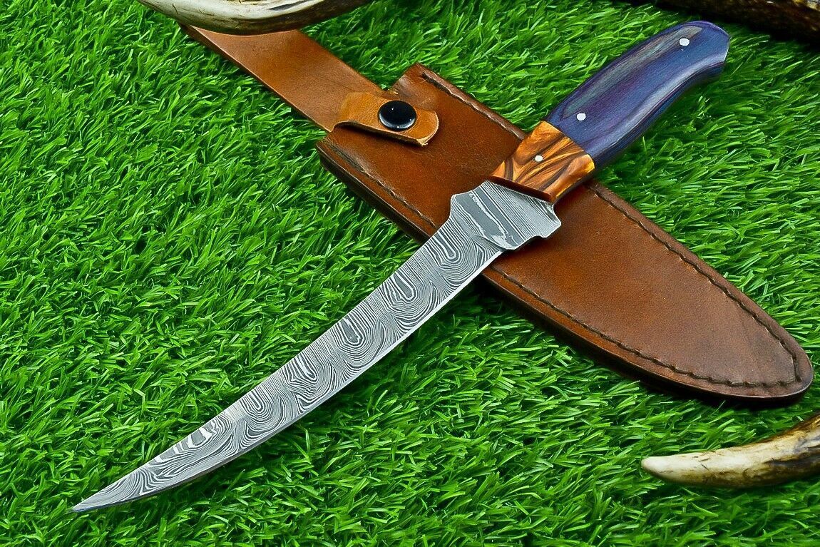 Hand Forged Damascus Chef Knife  512Layer Fillet Knife With Pakka Wood Handle 3