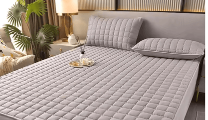 Breathable Quilted Mattress Cover Soft Skin Friendly Anti Mite Anti Bacterial Bed Protector Fitted  2