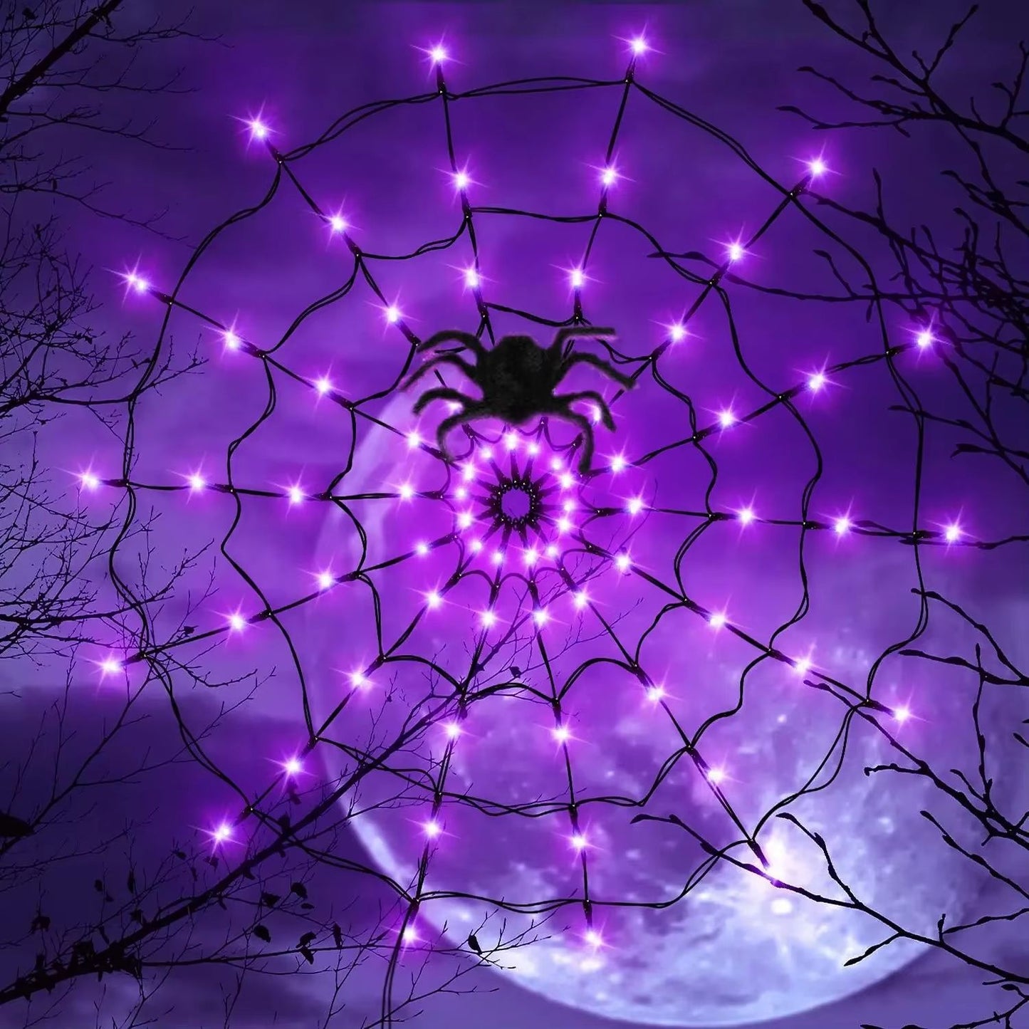 Halloween LED Spider Web String Lights  Ghost Festival Atmosphere Decoration 1