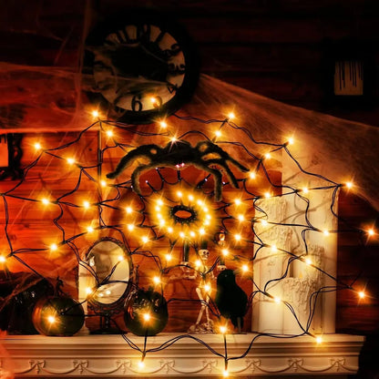 Halloween LED Spider Web String Lights  Ghost Festival Atmosphere Decoration 3