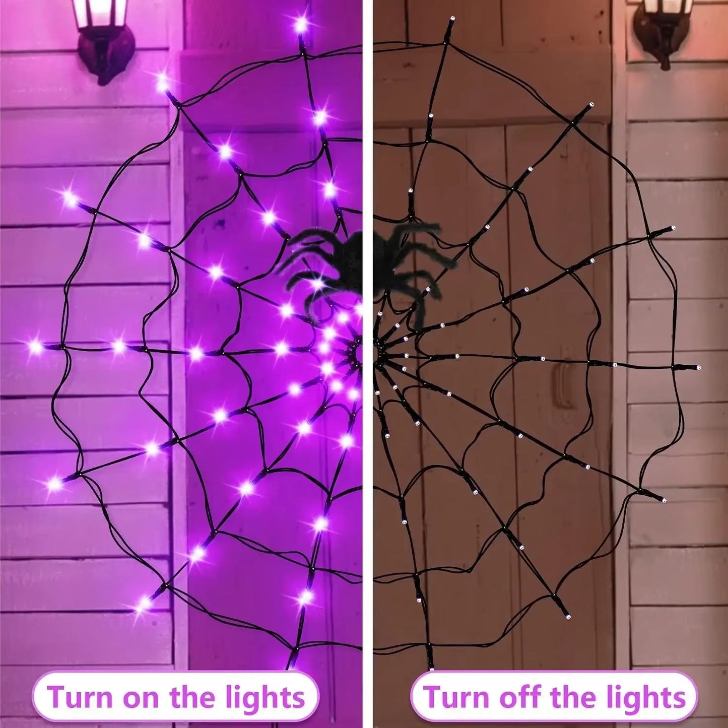 Halloween LED Spider Web String Lights  Ghost Festival Atmosphere Decoration 4