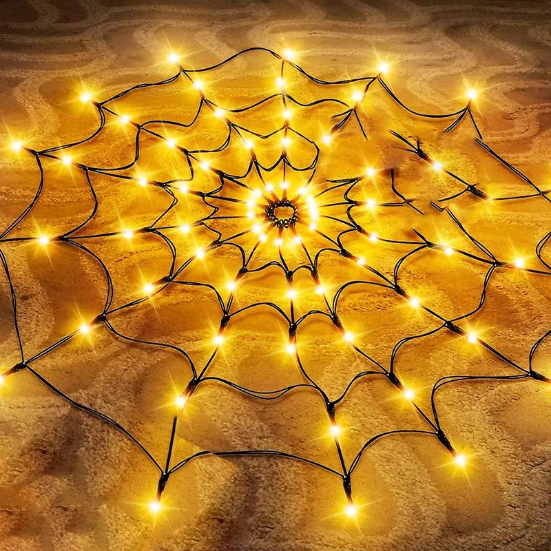 Halloween LED Spider Web String Lights  Ghost Festival Atmosphere Decoration 7