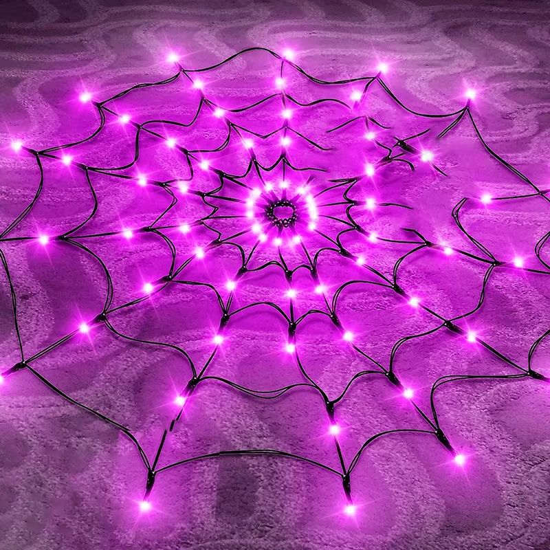 Halloween LED Spider Web String Lights  Ghost Festival Atmosphere Decoration 8