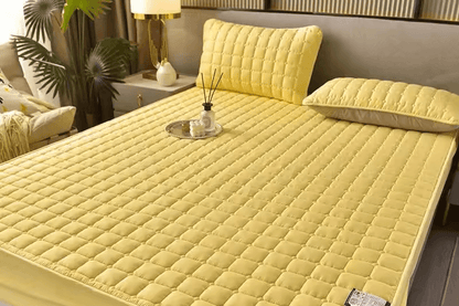 Breathable Quilted Mattress Cover Soft Skin Friendly Anti Mite Anti Bacterial Bed Protector Fitted  3