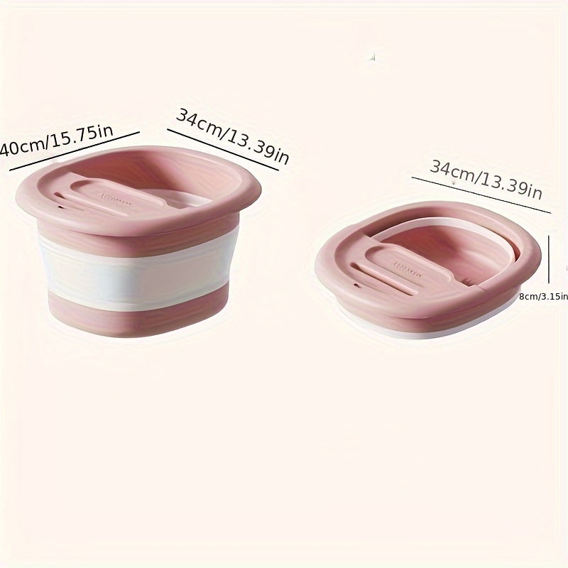 Portable Foldable Foot Bath Tub, Thermally Insulated Leg Soaking Basin, Adjustable Height Foot Spa with Drainage Holes