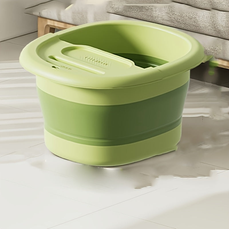 Portable Foldable Foot Bath Tub, Thermally Insulated Leg Soaking Basin, Adjustable Height Foot Spa with Drainage Holes