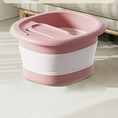 Portable Foldable Foot Bath Tub, Thermally Insulated Leg Soaking Basin, Adjustable Height Foot Spa with Drainage Holes