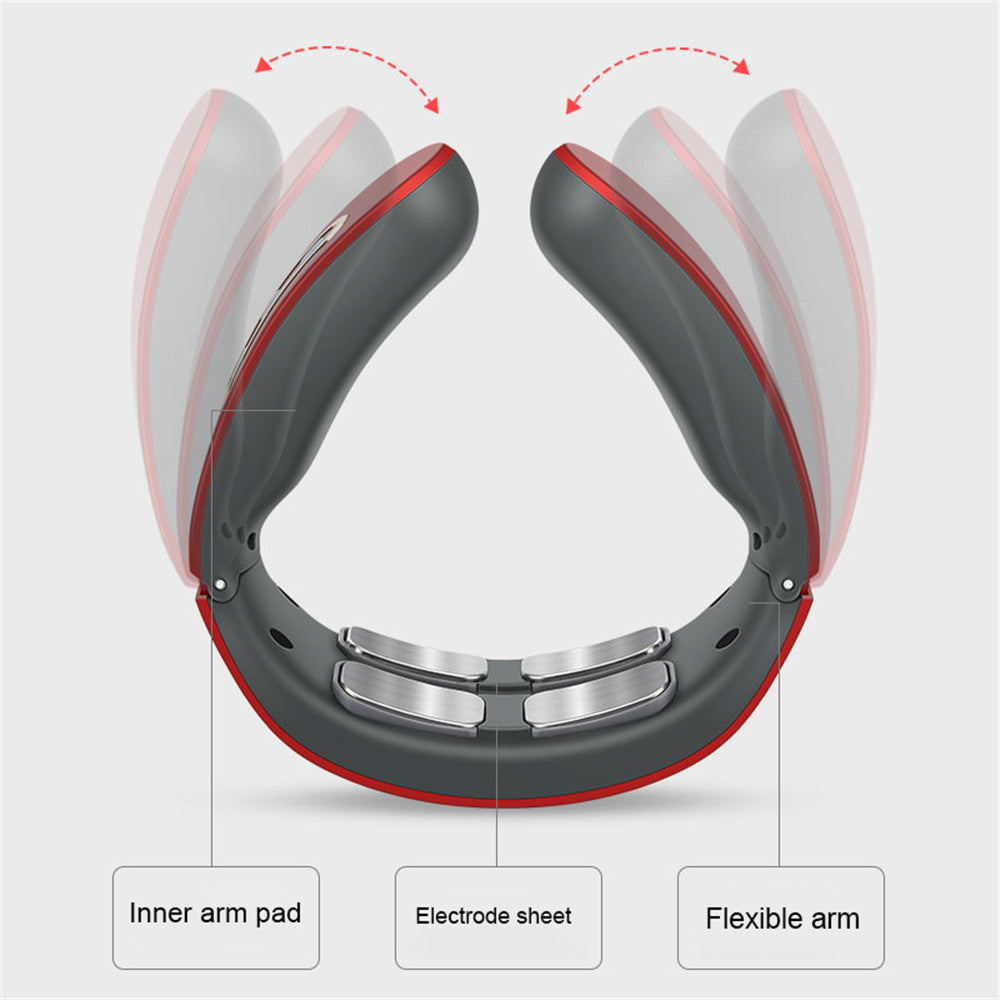 Adjustable Heat Cervical Vertebra Relax Pain Relief Kneading Machine, Smart Electric Neck and Shoulder Pulse Massager