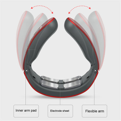 Adjustable Heat Cervical Vertebra Relax Pain Relief Kneading Machine, Smart Electric Neck and Shoulder Pulse Massager